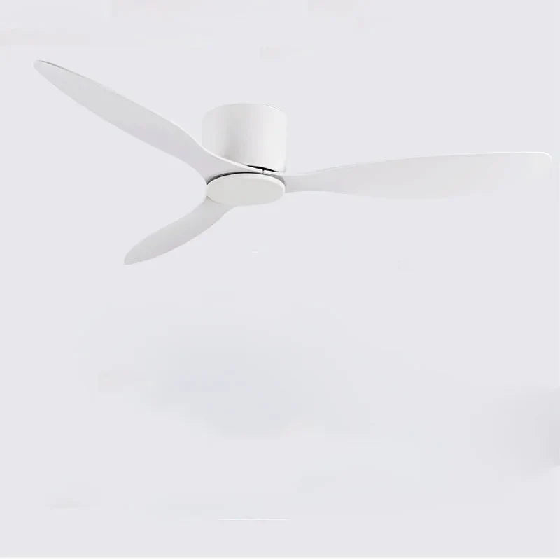 42-52 Inch Ceiling Fans with DC Motor — Remote Control Low-Profile Cooling Fans, without Light, White Wood & Black Options | Karnz
