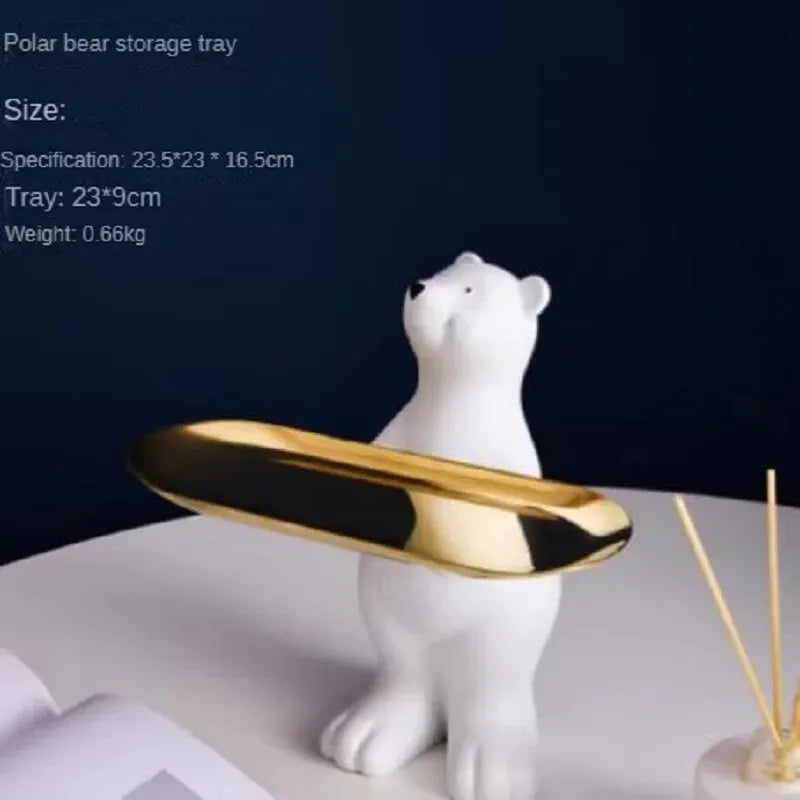 Skanto cute polar bear key storage fruit tray modern simple living room porch decoration home decor
