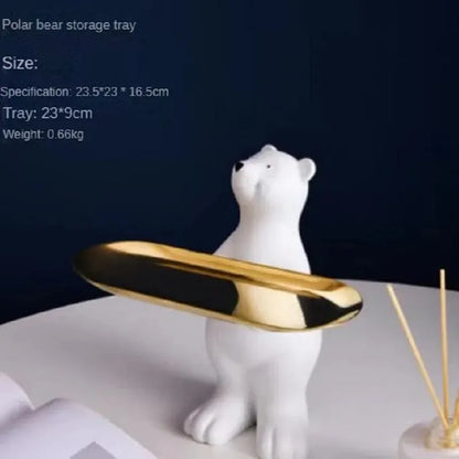 Skanto cute polar bear key storage fruit tray modern simple living room porch decoration home decor