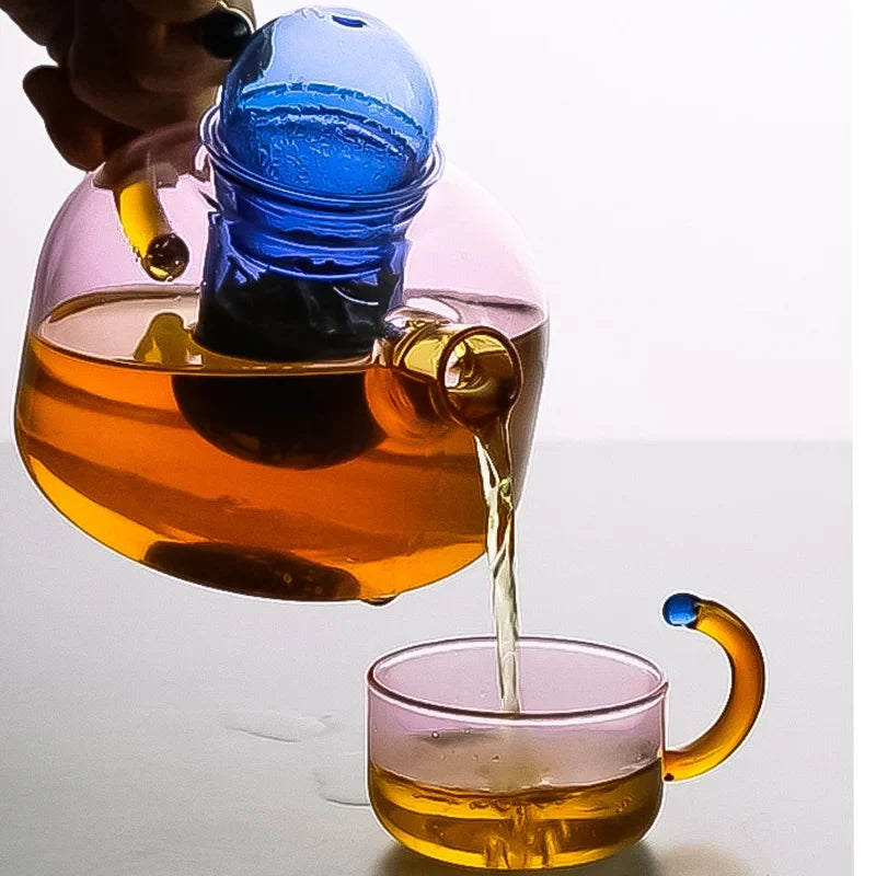 Brehn | Contrasting Color Glass Tea Set