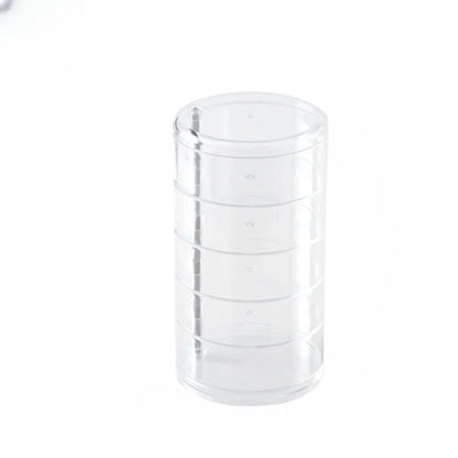 BowLift | Jewelry Storage 360° Rotatable | Dustproof & Water-resistant | 5-Layer Cosmetic Box | GlossTurn Transparent