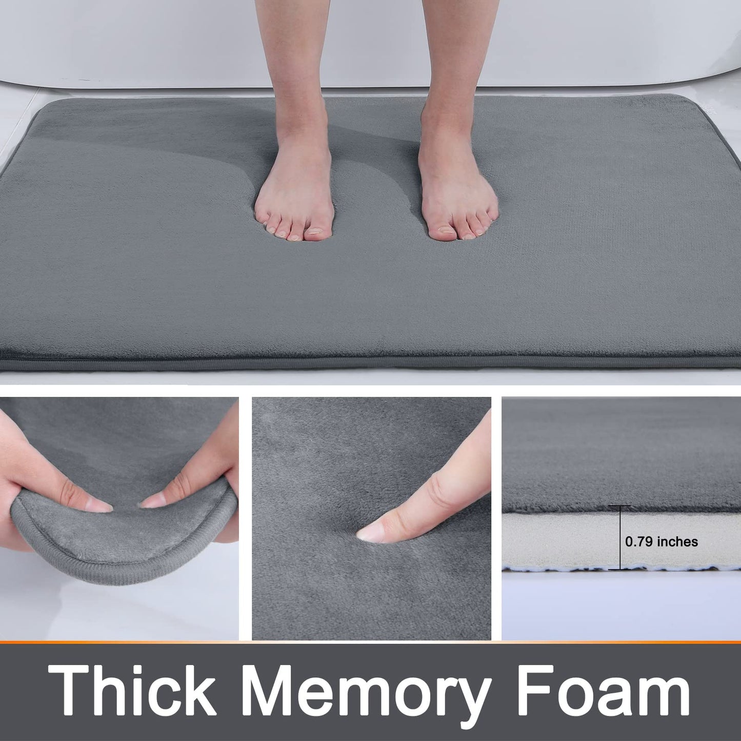 Skanto | Quick-Absorbent Non-Slip Memory Foam Bath Mat