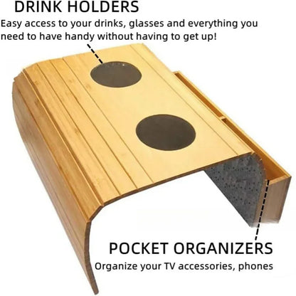 Minimalist Bamboo Sofa Armrest Organizer | Karnz