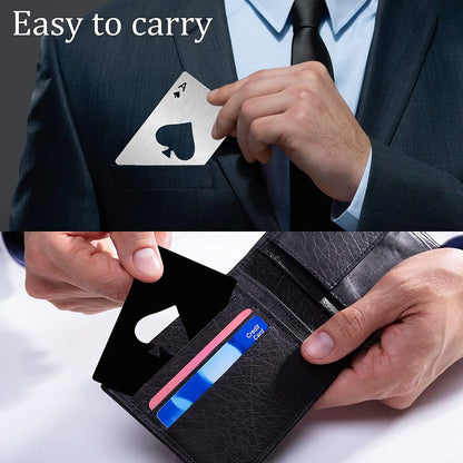 Skanto | Creative Poker Bottle Opener: Stainless Steel Credit Card Size - Bar & Restaurant Beer Tool Gift