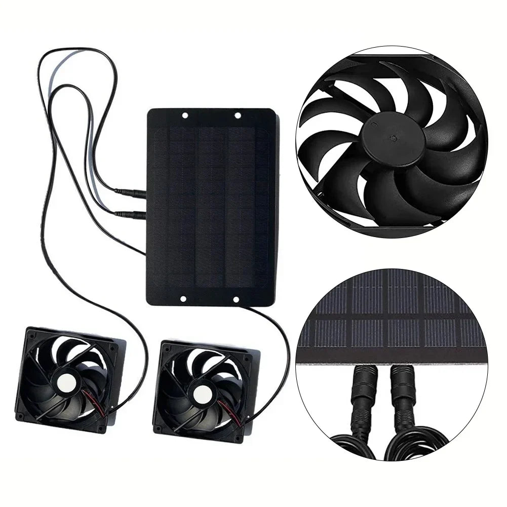 BowLift | AirSol Duo Ventilation System | Solar-powered Dual Exhaust Fans | 10W | For Greenhouse, Livestock Barn & Outdoor Applications