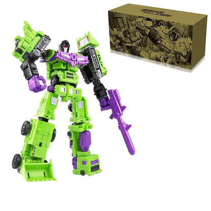 Mini 6-in-1 Transforming Devastator Action Figure - Green Robot Toy for Kids, Perfect Gift for Children 22cm (8.6 inches)