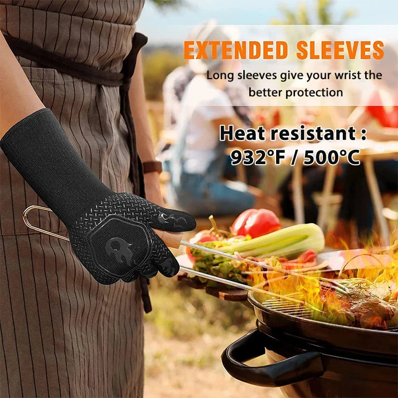 BowLift | ThermaGrip Heat Resistant Grill Glove | Silicone & Cotton | Non-slip & fireproof up to 800 °C | For Grill, Oven & BBQ | 1 Piece