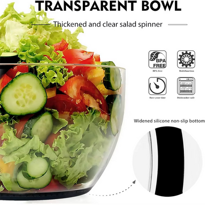 Skanto | 6.3 QT One-Handed Salad Spinner with Easy Press Drying System