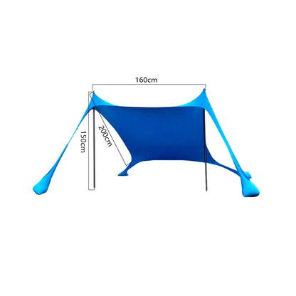 Skanto | Solaviva Beach Tent with UV Protection UPF50+ | Wind Resistant & Waterproof | For 3–4 People | 200×200×170 cm