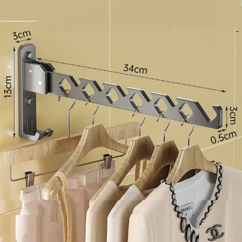 Foldable Wall-Mounted Clothing Rack