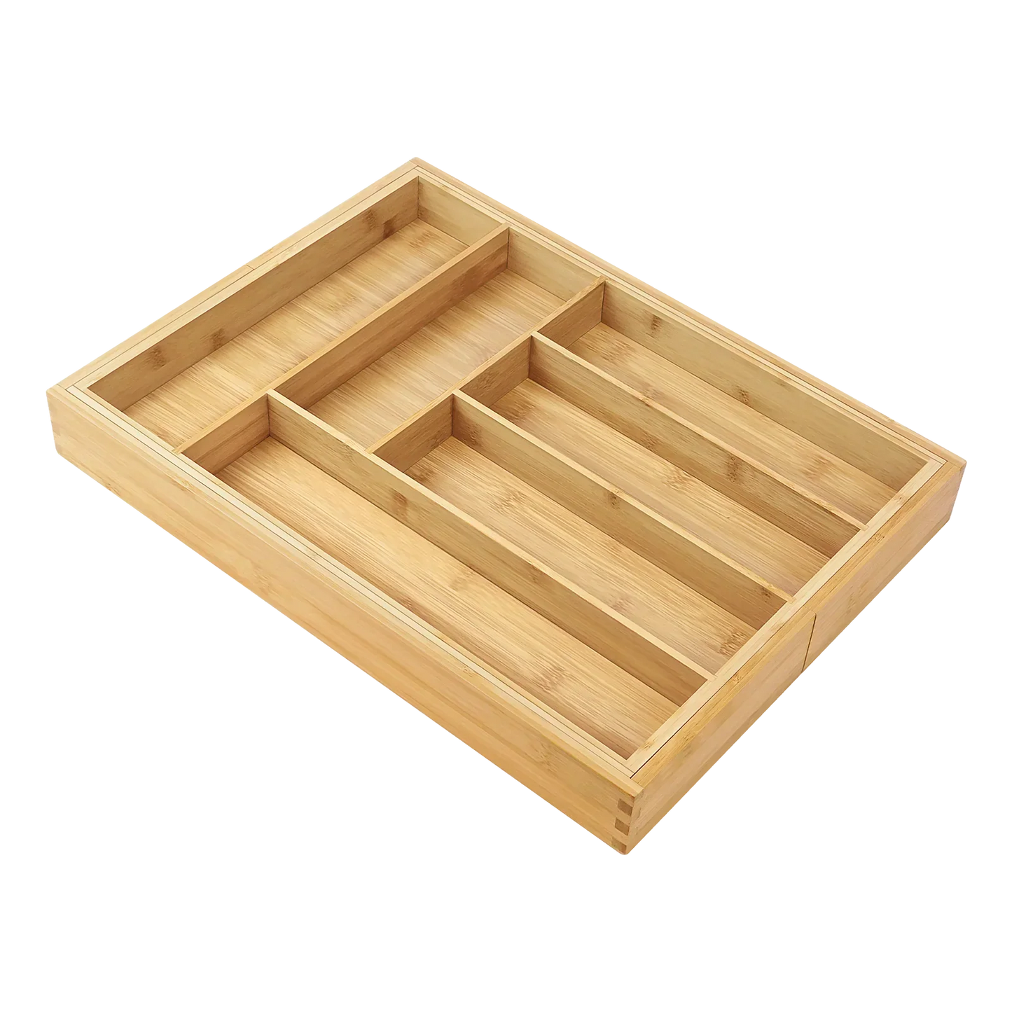 BowLift | Bambusio cutlery tray made of bamboo | Expandable 32–52 cm | 6–8 compartments | Sustainable drawer insert for kitchen, bathroom & office