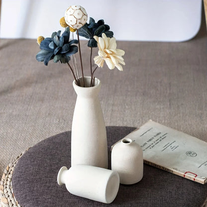 Skanto Vase Set of 3, Flower Vases for Rustic Home Decor, Modern Farmhouse Decor, Living Room Decor, Shelf Decor, Table Decor