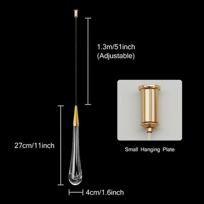BowLift | Crystal LED Pendant Lights: Perfect for Bedrooms, Dining Rooms, Bar - Water Droplet Chandelier, Stair Lamp for Interior Decoration