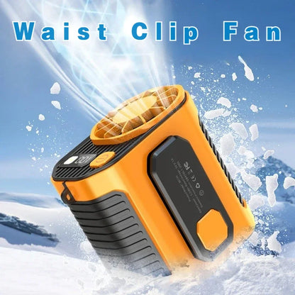 20000mAh Portable Waist Fan - Strong Wind Hanging Neck Fan with Power Bank and LED Lighting for Outdoor Sports and Work | Bowlift