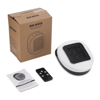 BowLift | ThermoLux Mini Wall Heater 600W | Compact Electric Heater with Remote Control | Wall Socket Heater with Thermostat & Timer | Quick Heat in 3 Seconds