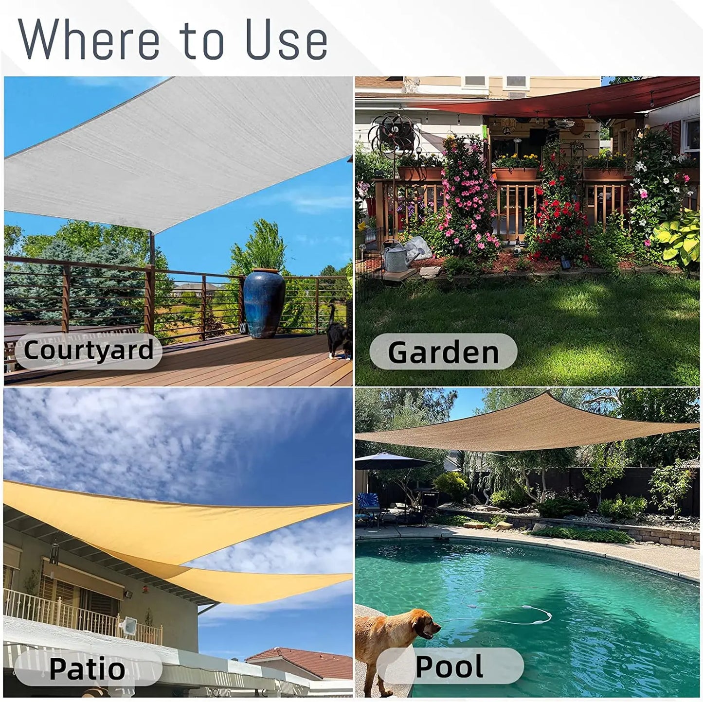 BowLift | Waterproof Rectangular Sun Shade Sail with UV Protection & Mounting Kits – ShadeGuard
