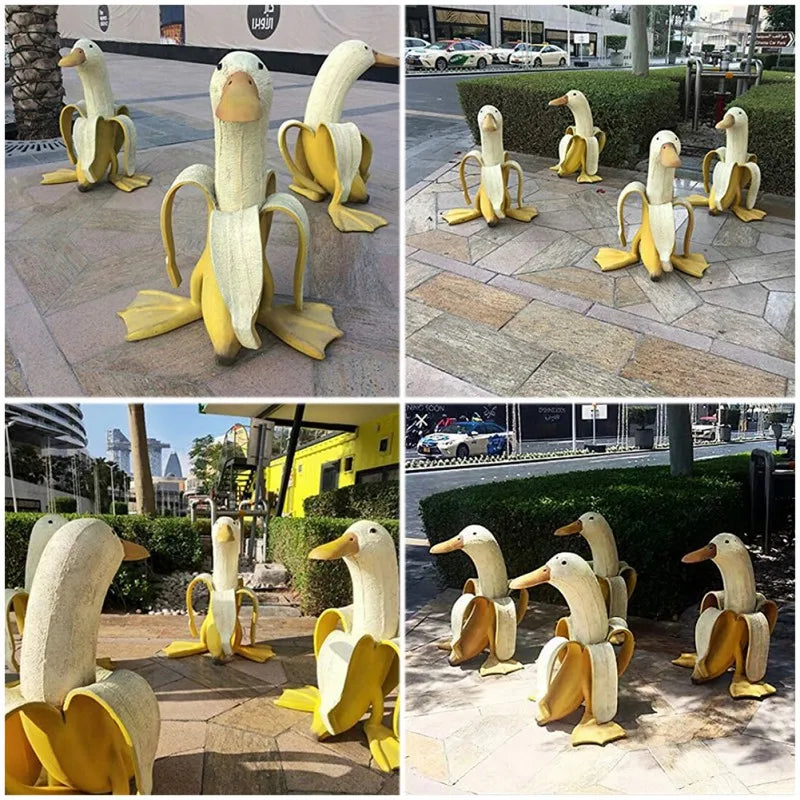 Banana Duck Decorative Figure – Playful Resin Decoration for indoors or outdoors | Karnz