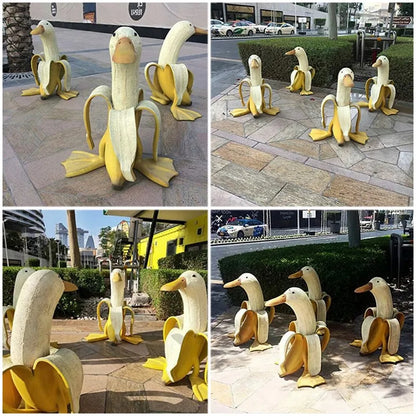 Banana Duck Decorative Figure – Playful Resin Decoration for indoors or outdoors | Karnz