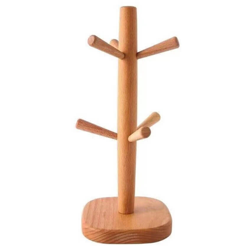 Sturdy Wooden Cup Holder: Cup Tree in Various Shapes + Colors