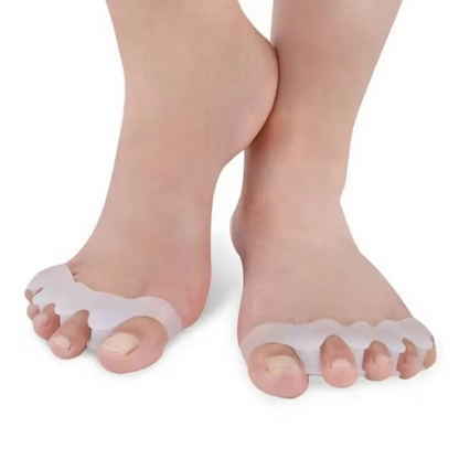 Soft silicone toe spreaders for the relief of bunions and for the correction of foot alignment, 1 pair