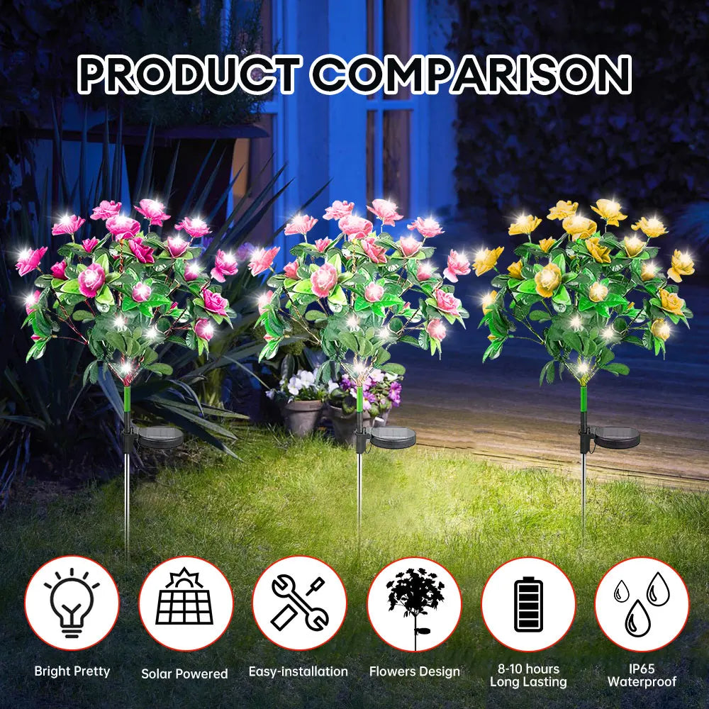 BowLift | Solar Garden Lamp Lumosia | LED Azaleas | Weatherproof & Wireless | 8h Light Time