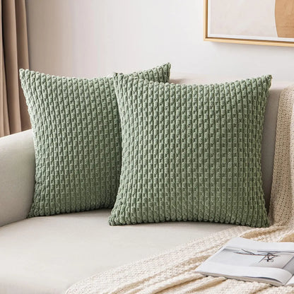 Skanto | Boho Corduroy Pillow Cover – Stylish Striped Decorative Pillowcase for Sofa or Bed