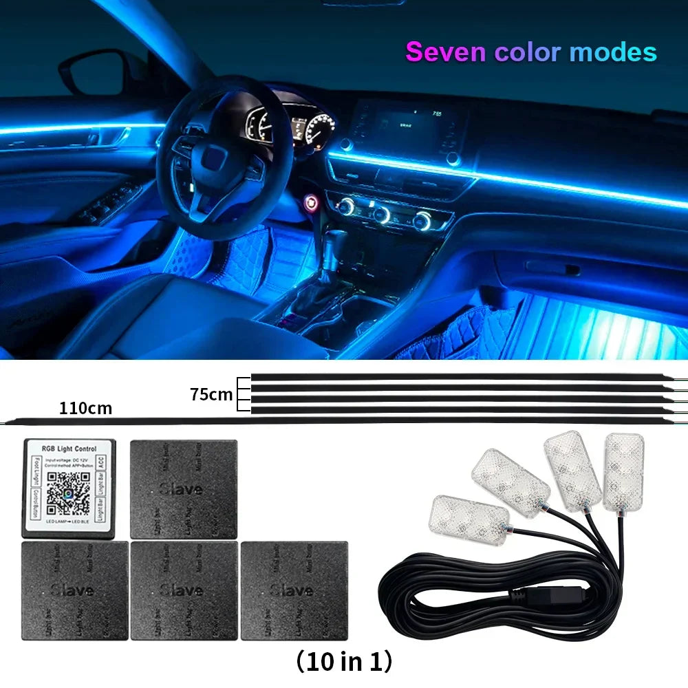 Skanto | Bluetooth RGB Symphony Car Ambient Light Kit