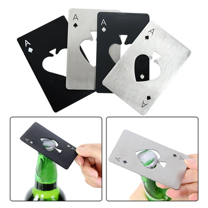 Skanto | Creative Poker Bottle Opener: Stainless Steel Credit Card Size - Bar & Restaurant Beer Tool Gift