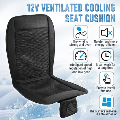 DC 12V 3D Car Seat Cooling Cushion | 8-Fan Ventilated Summer Air Seat for Fast Cooling | Bowlift