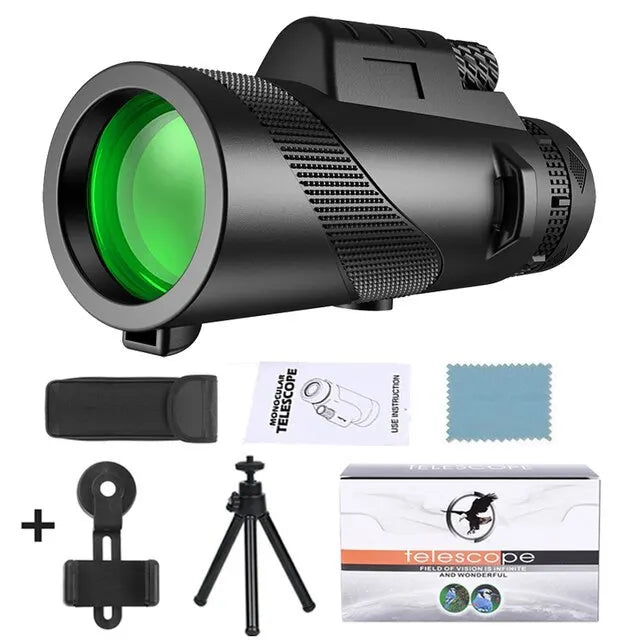 BowLift | 80x100 HD Zoom Monocular Telescope: Powerful portable binoculars for hunting, camping, and outdoor exploration