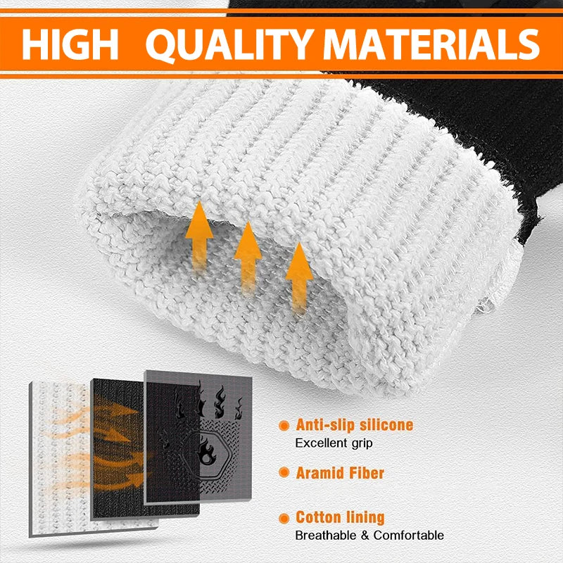 BowLift | ThermaGrip Heat Resistant Grill Glove | Silicone & Cotton | Non-slip & fireproof up to 800 °C | For Grill, Oven & BBQ | 1 Piece