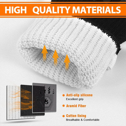 Brehn | ThermaGrip Heat-Resistant Grill Glove | Silicone & Cotton | Non-slip & Fireproof up to 800 °C | For Grill, Oven & BBQ | 1 Piece