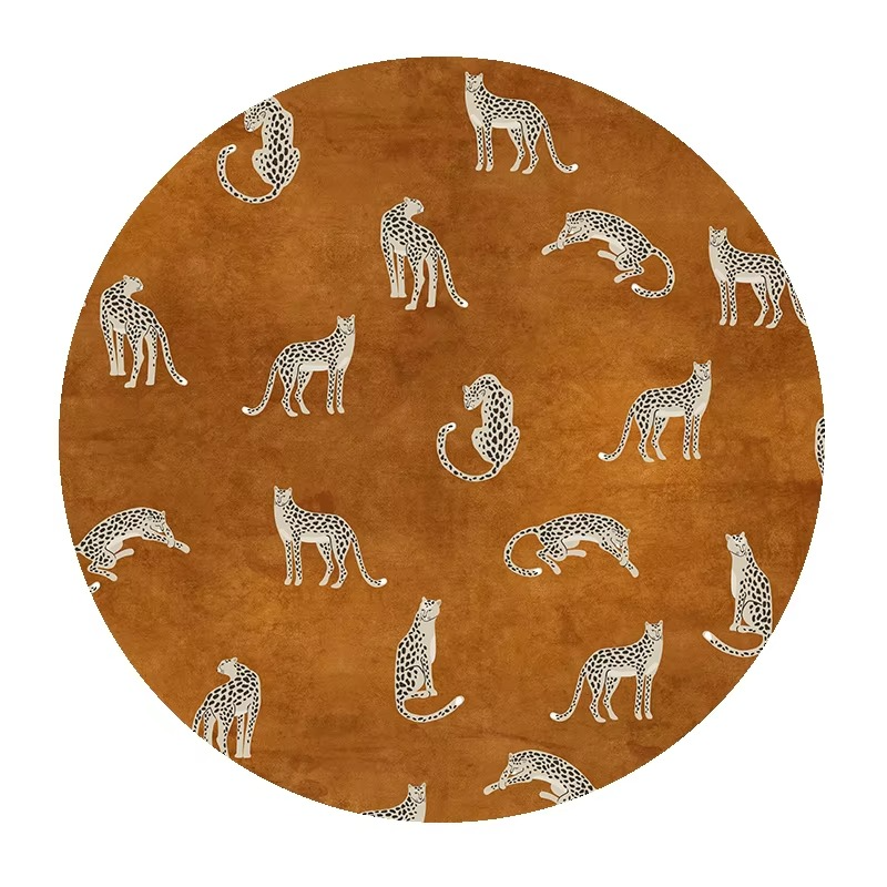 BowLift | Plush Round Leopard Pattern Area Rug – Soft Thickened Floor Mat for Bedroom or Living Room
