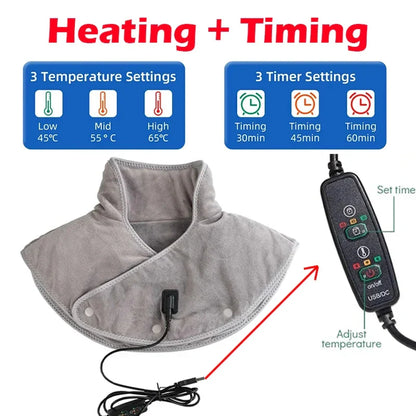 BowLift | Warm Neck and Shoulder Massager USB Heating Cushion with Vibration