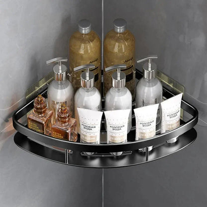 Corner Holder Aluminum Wall Shelf – Space-Saving Bathroom Organizer Without Drilling | Bowlift