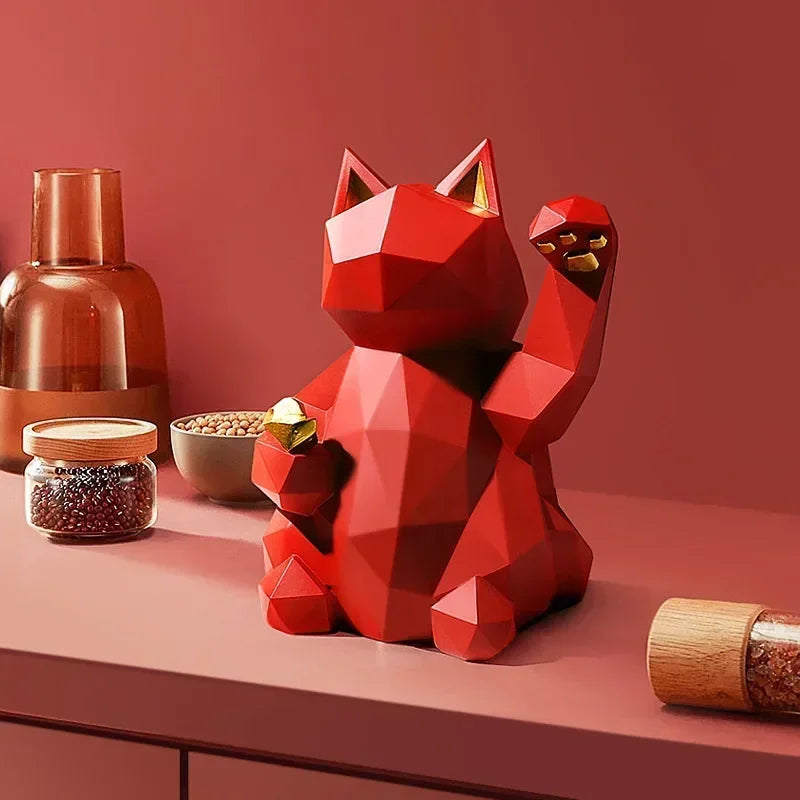 Skanto | Nordic Minimalism Geometry Lucky Cat Statues