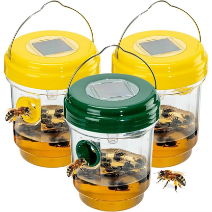 BowLift | Solar-Powered Wasp and Yellow Jacket Trap with UV Light, Reusable Outdoor Insect Catcher