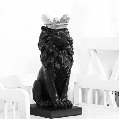 Skanto Tier Figur Resin Crown Lion Statue Handmade Artwork Gift Home Office Decor Ornament Living Room Desk Home Decor