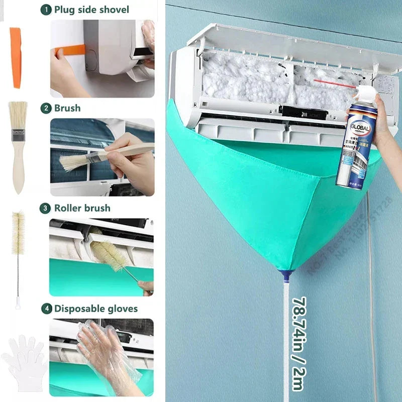 Skanto Skanto | Leak-Proof Air Conditioner Cleaning Kit - Complete Set with Disassembly-Free Cleaning Tools and Water Pipes