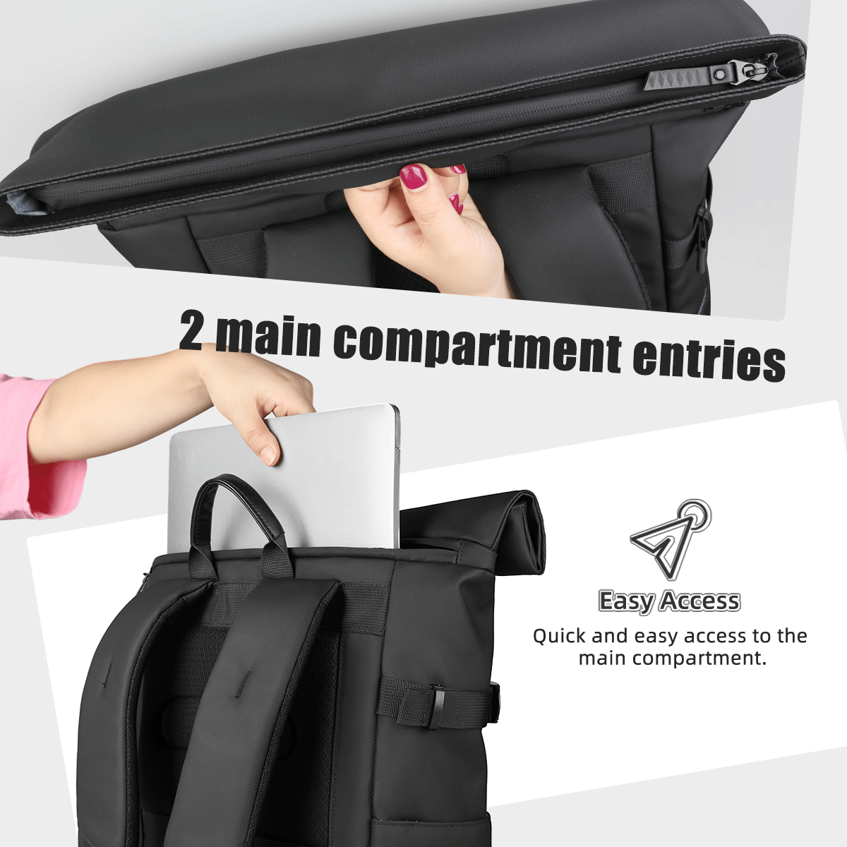 Skanto | Expandable Outdoor Backpack with Large Volume and Laptop Compartment