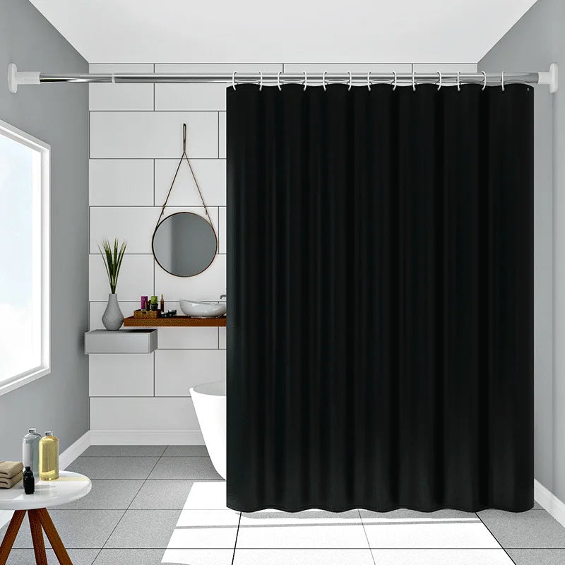 AquaShield Black Shower Curtain – Waterproof, stylish and and environmentally friendly – Pure black design Karnz