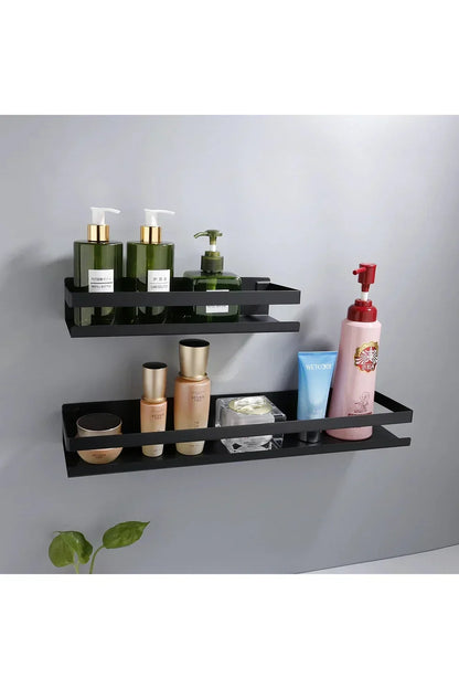 Modern black wall shelves