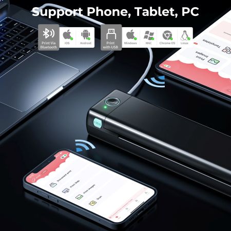BowLift | Ultimate Wireless A4 Thermal Printer - Compatible with Android, iOS & Laptops