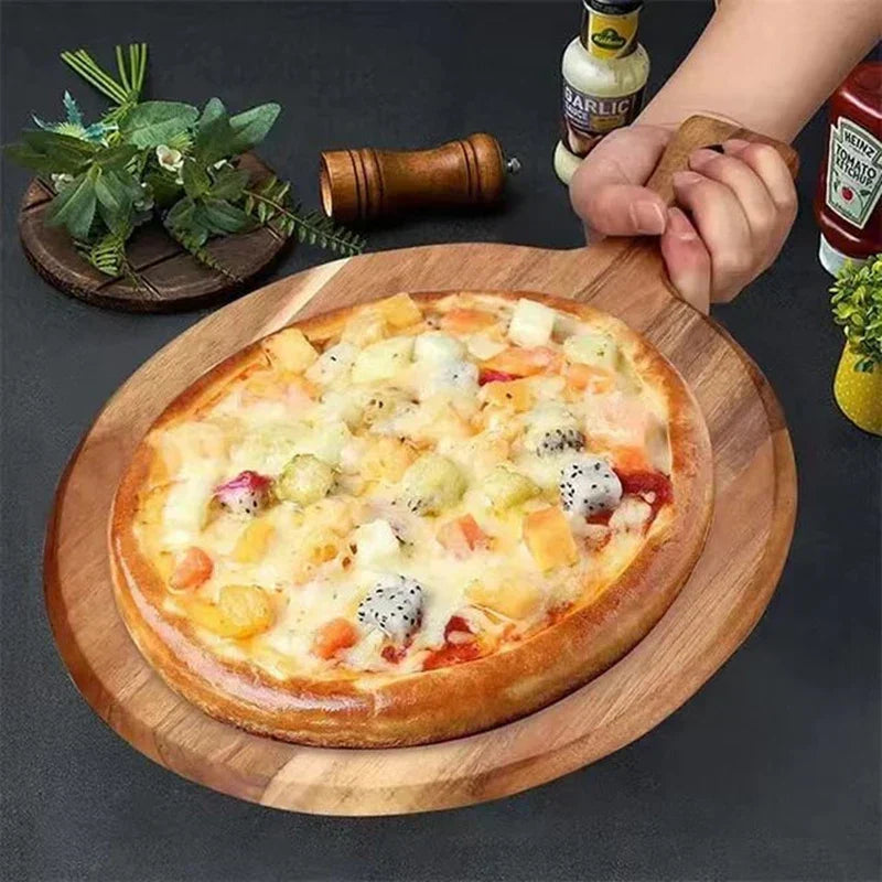 Skanto | Acacia Wood Pizza Peel and Serving Board with Handle