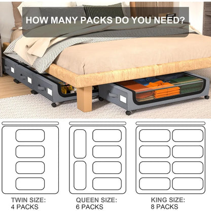 BowLift | Under-bed storage stackable rolling box organizer