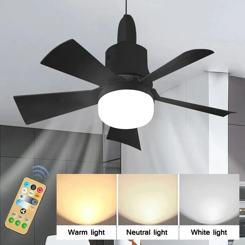 30W E27 Ceiling Fan Light with Remote Control - LED Dimming Function, Intelligent Quiet Fan for Bedroom & Living Room | Karnz