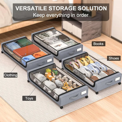 Under-bed storage Stackable wheeled box Organizer | Karnz