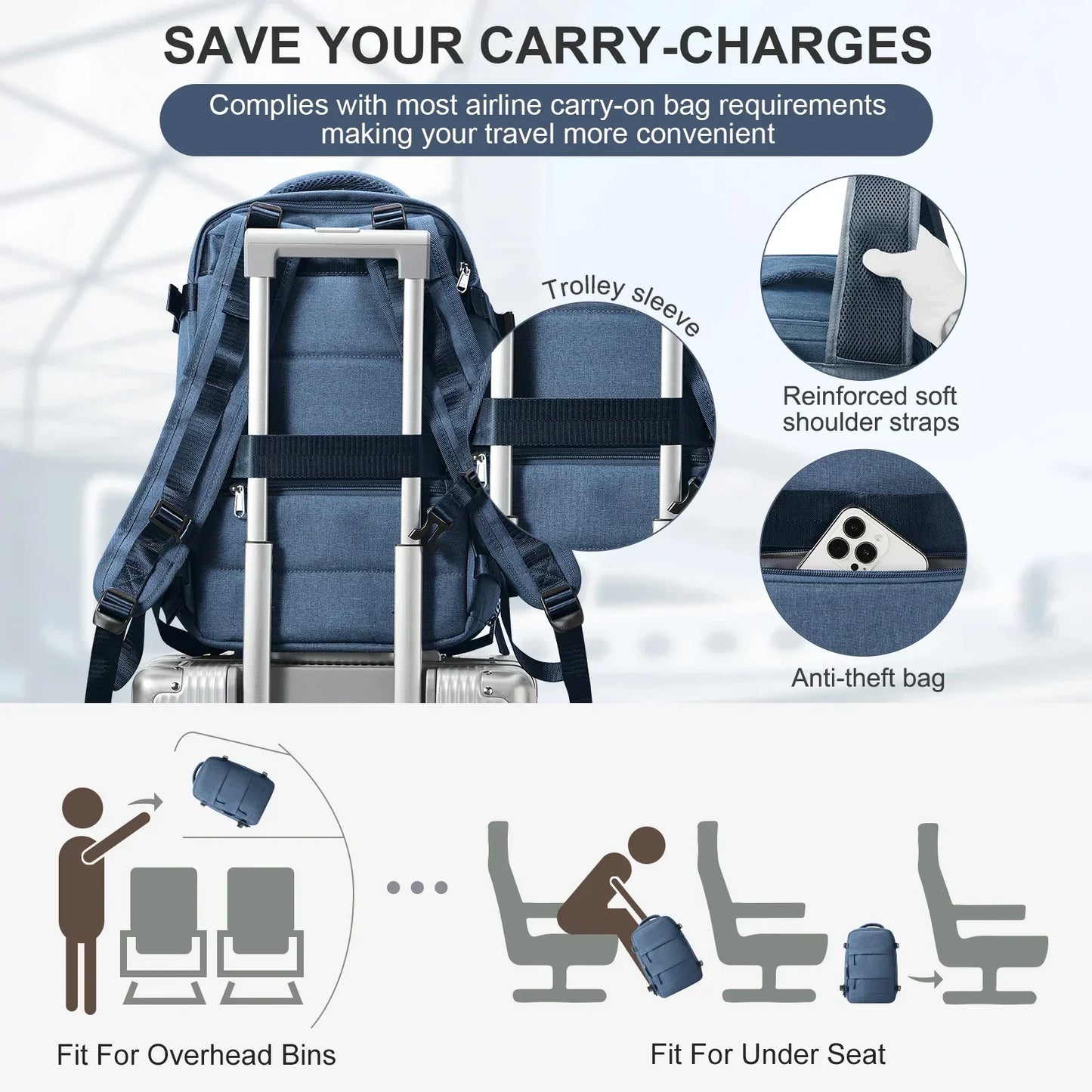 BowLift | Trekvora Travel Backpack | Waterproof & Versatile | Laptop Compartment 15.6" | Wet-Dry Separation