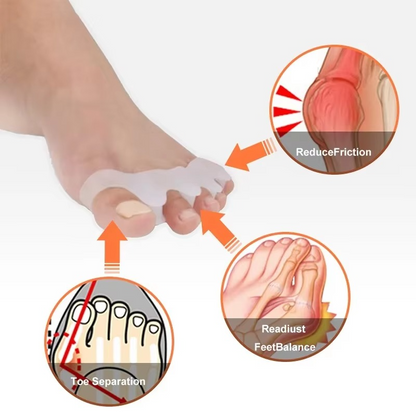 BowLift | Soft Silicone Toe Separators for Bunion Relief and Alignment, 1 Pair