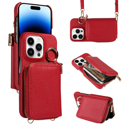 Skanto | Premium Leather Multi-Function iPhone Case with Anti-Degauss Protection